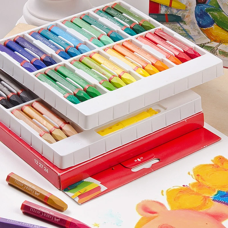 Download 48 Color Oil Pastels Children Coloring Student Graffiti Painting Pen Office School Supplies ...