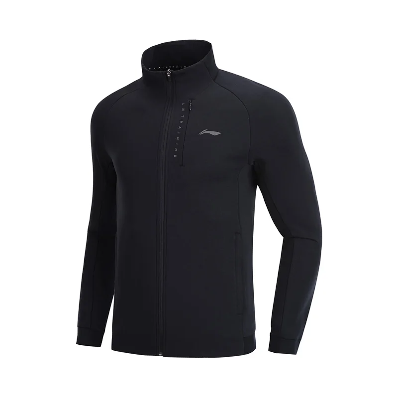 Li Ning мужская тренировочная серия толстовка на молнии Удобная 70% хлопок 30%