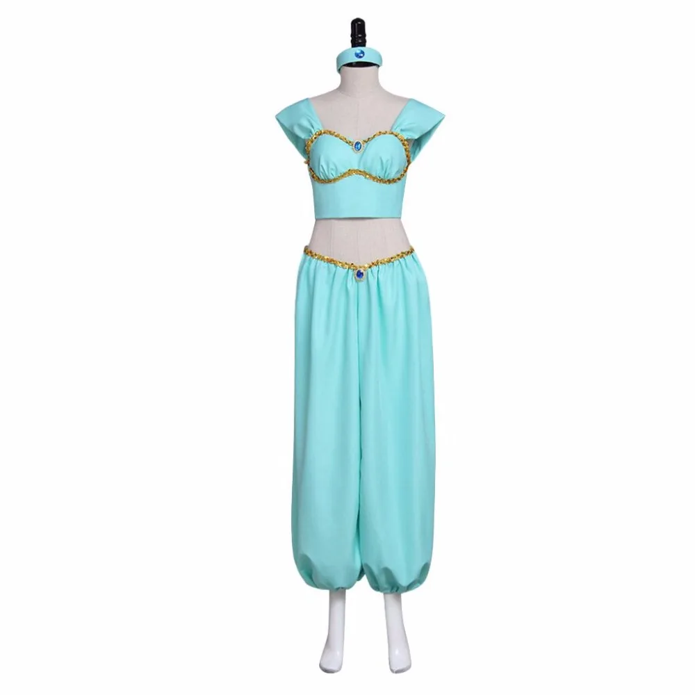 

Custom Made Aladdin Lamp Princess Jasmine Dress Suit Adult Women's Halloween Carnival Costume Cosplay