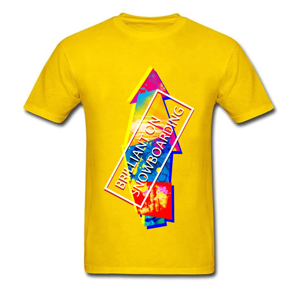 Men Company Tops Shirts O Neck ostern Day 100% Cotton Fabric T Shirts Normal Short Sleeve BRILLIANT ON SNOWBOARDING T Shirt BRILLIANT ON SNOWBOARDING yellow