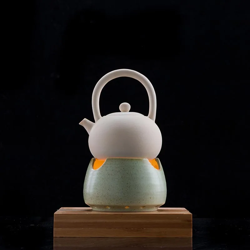 

Vintage Style Tea Stove Ceramic Coarse Pottery Shelf Teapot Holder Kung Fu Tea Set Accessories Candles Heating Coffee Sake Base