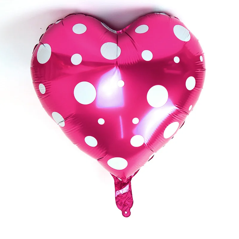 6 шт./лот 18 дюймов Star/Сердце/круглый Форма конфеты печатных Фольга воздушные шары алюминиевый шар, для дня рождения вечерние украшения вечерние поставки - Цвет: dot rose heart