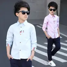 Одежда для мальчиков Демисезонный мальчиков хлопок Повседневное Рубашки детские рубашки с длинными рукавами Рубашки для мальчиков отложным 3 рубашка с воротником
