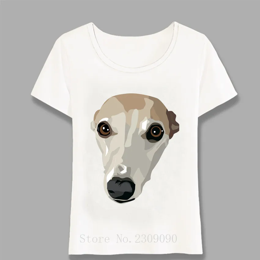 Футболка женская с забавным принтом модный топ надписью I Love Cute Whippet Dog