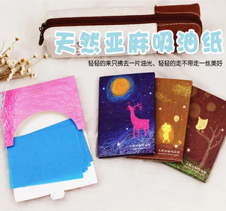 

50 Sheets / Pack Makeup Facial Face Clean Oil Absorbing Blotting Papers Beauty Tools Color random Hot sell 70