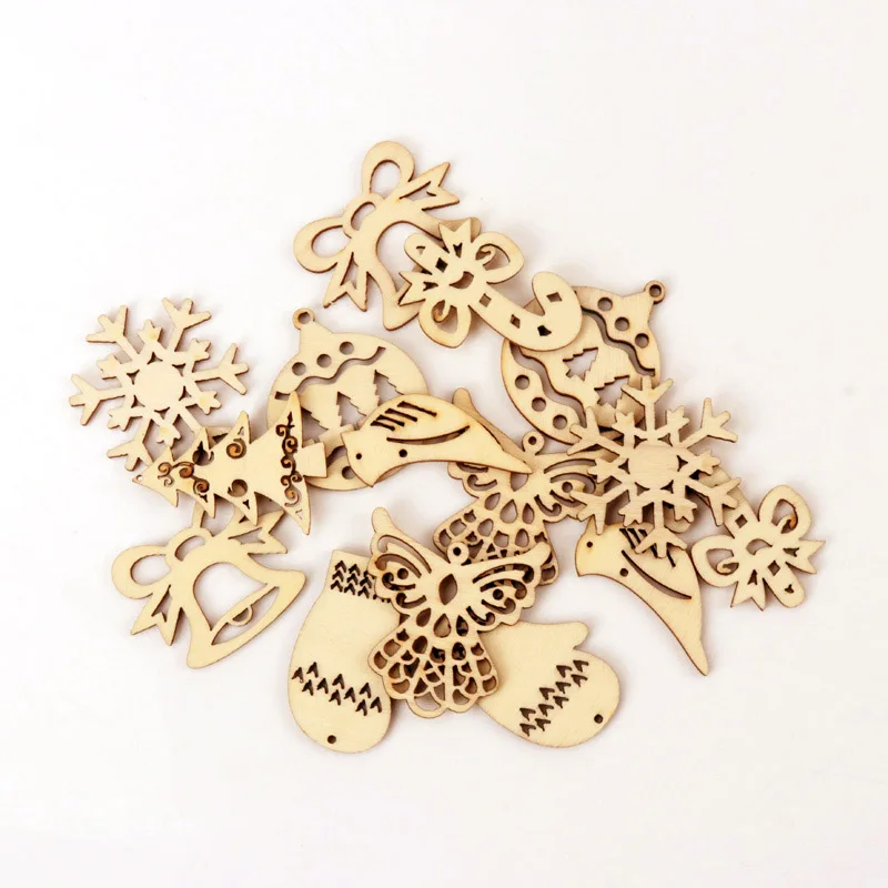 

Wooden Christmas Series Pattern Scrapbooking Craft For Handmade Accessory Sewing Home Decoration DIY 20-40mm 20pcs MZ143-FD