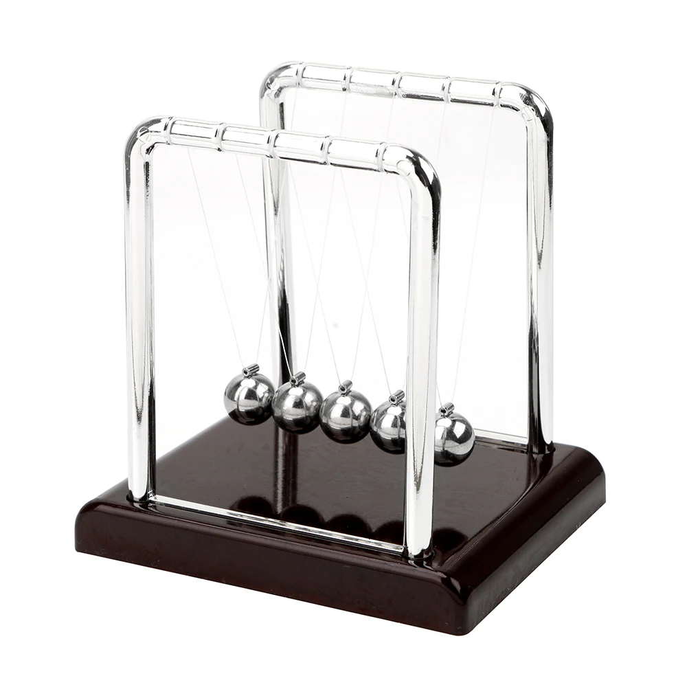 Колыбель Ньютона металлический маятник мяч стальной баланс мяч физический Маятник стол Декор шарики Ньютона - Цвет: Red base