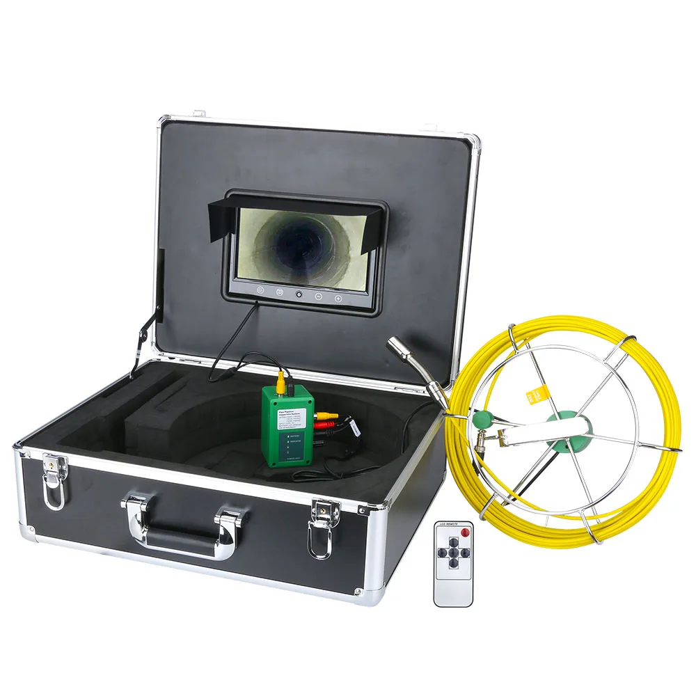 

20M IP68 Waterproof Drain Pipe Sewer Inspection Camera System 9"LCD DVR 1000TVL Camera with 6W LED Lights 8GB TF Card