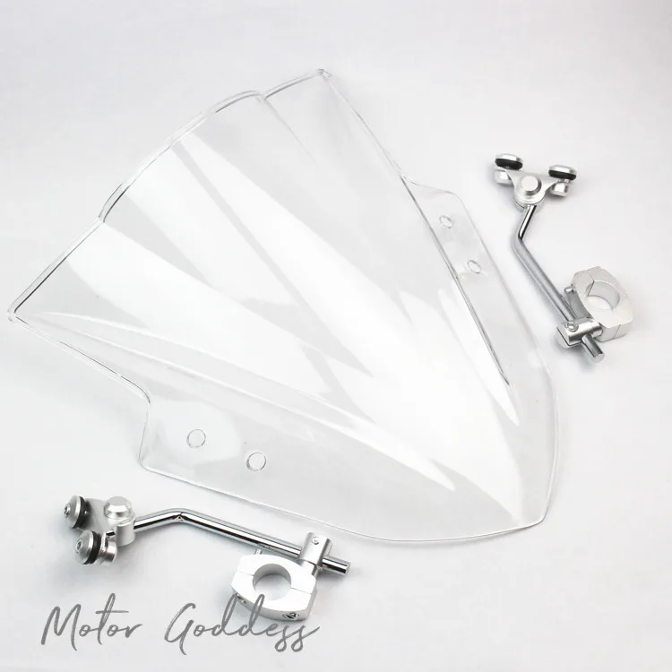 Дешево Мотоцикл лобовое стекло ветер экран с регулируемым кронштейном ветер экран для Kawasaki ZRX1200 KLE650 VERSYS1000 Z800 Z1000 ER 4N ER6