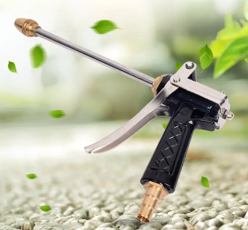 Metal flower watering gun head plus extended high-pressure high copper household washing machine washer nozzle grab parts