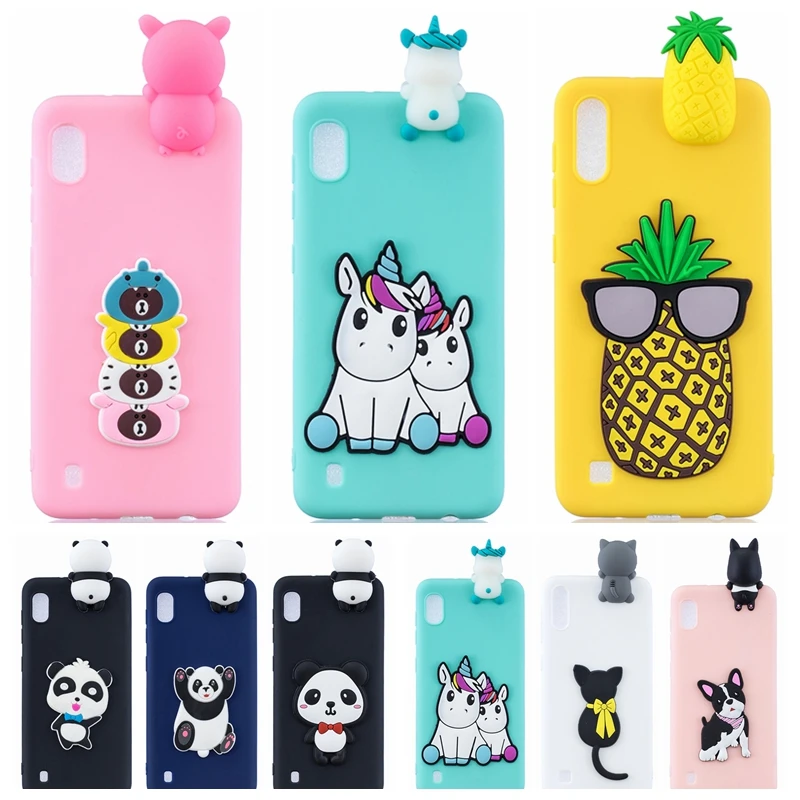 

3D Cartoon Couple unicorn Soft TPU Case For Samsung A10 A30 A40 A50 A70 M10 M20 M30 Cute panda Back Case dog Big pineapple Cover