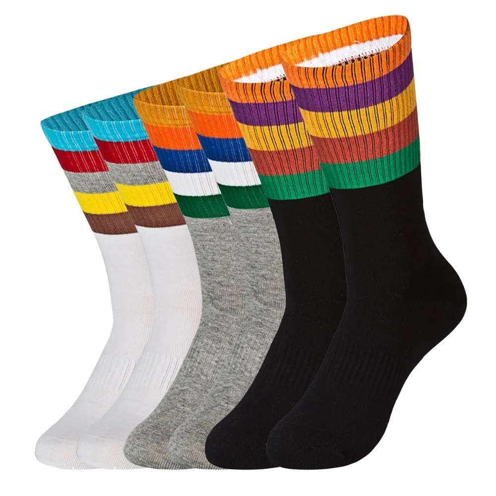 Men High Socks Funny US Size 6 15 100 Cotton Big Size High tube