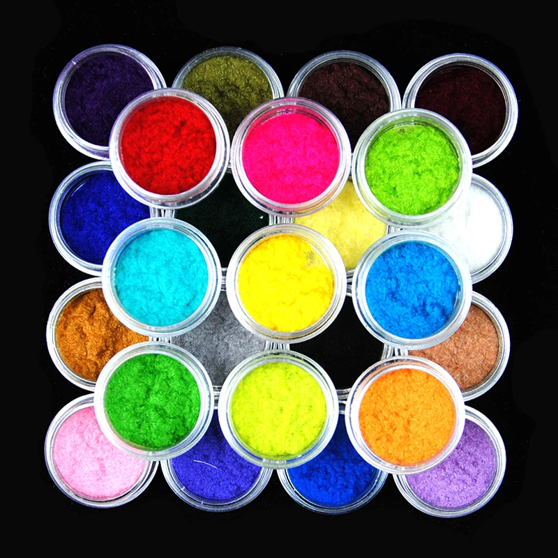 Caliente 25 colores terciopelo flocado polvo conjunto decoración esmalte uñas arte punta diseño barato esmalte uñas pigmento polvo