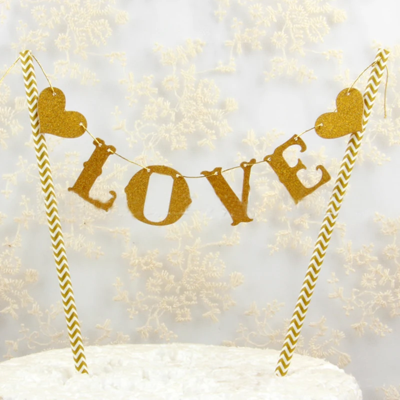 Details about   1 Set Love Flag Wedding Cake Topper for Wedding Party Cake Decoration SupplyCACA 