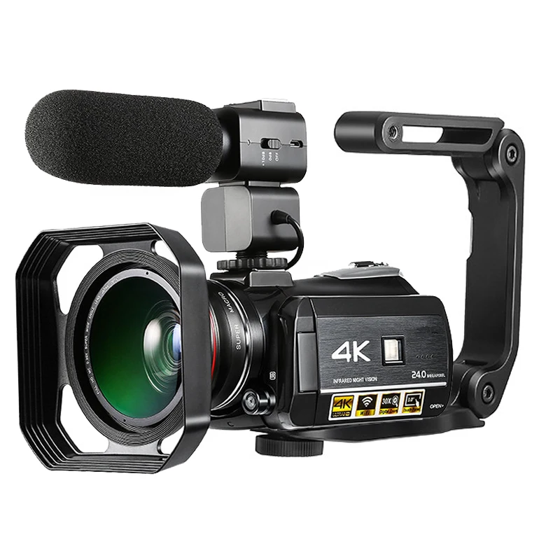 

AC3 Digital Video Camera 4K UHD 24MP Camcorder 3.0" LCD with 1pcs Batteries+Extra 0.39X Lens+Microphone+Lens Hood