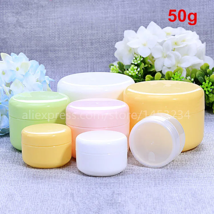 

50pcs Empty Jar Containers Cosmetic Cream Lotion Bottle Makeup with inner lid 50ml