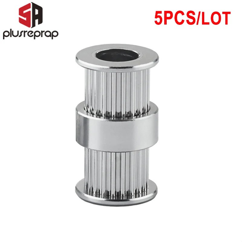 

5pcs/lot Ultimaker 2 DIY Double GT2 Timing Pulley 20Teeth (20-teeth) Bore 8mm or 5mm Alumium Gear for GT2 Belt Width 6mm