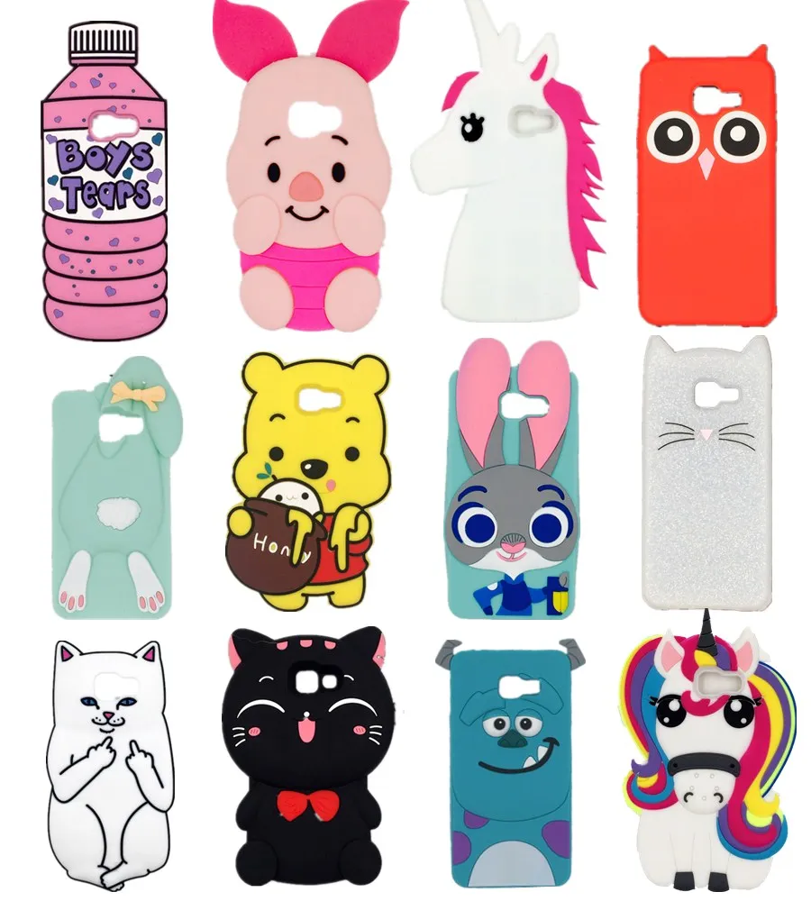 

For Samsung Galaxy A3 2016 Case A310 A310F 3D Cartoon Rainbow Unicorn Case Soft Silicon White Horse For Samsung A3 2016 Case