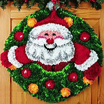 

DIY Kits Unfinshed 3D double-dip cloth embroidered carpet / Mat Santa Claus Carpet Set/ carpet cross stitch
