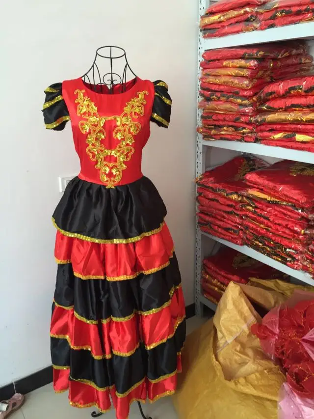 Flamengo Dance Dress Spanish Costumes Flamenco Skirt Spanish Dancer Dress Spodnica