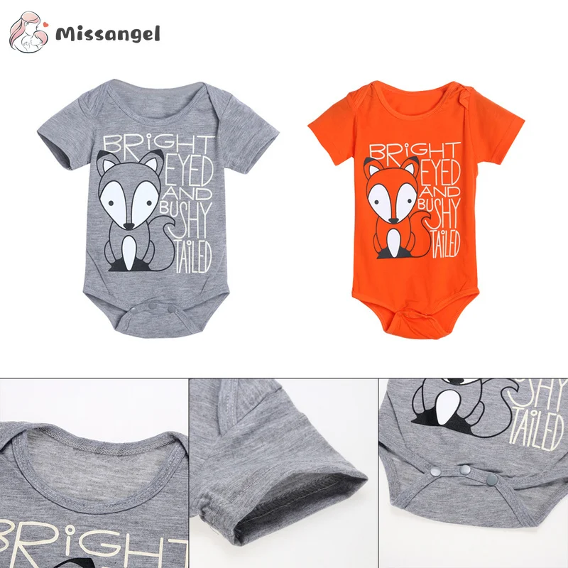 

Newborn Kids Baby Rompers Summer Fox Animal Short Clothes Toddler Girl Infant Baby Girls Boys Outfits 0-18M