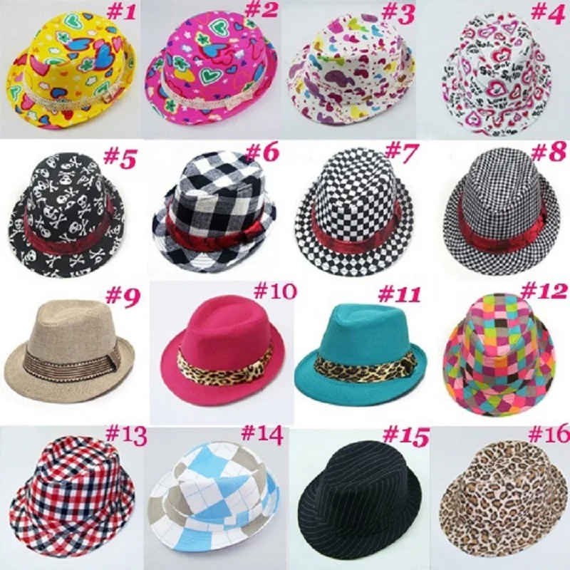 Bnaturalwell Children canvas fedora hat Baby jazz cap Kids top hat