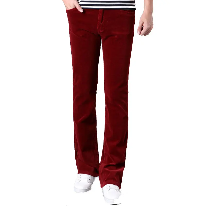 Мужские вельветовые брюки с расклешенным низом повседневные размера плюс цвета: