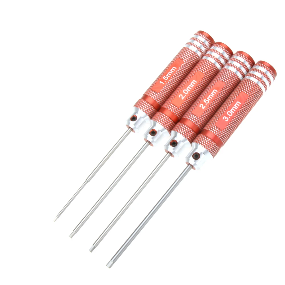 

4Pcs/Set 1.5mm/2mm/2.5mm/3.0mm Titanium Nitride TiNi Hex Driver Wrench for RC Helicopter Repair Tool Part