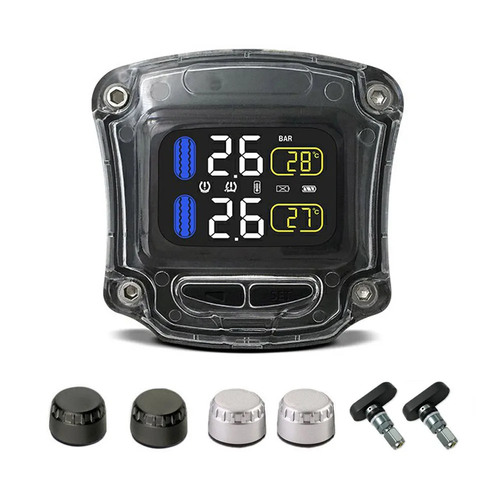 

MOTO TPMS Motorcycle Motorbike LCD Screen Display Tire Pressure Monitoring System Support Real-Time And Temperature