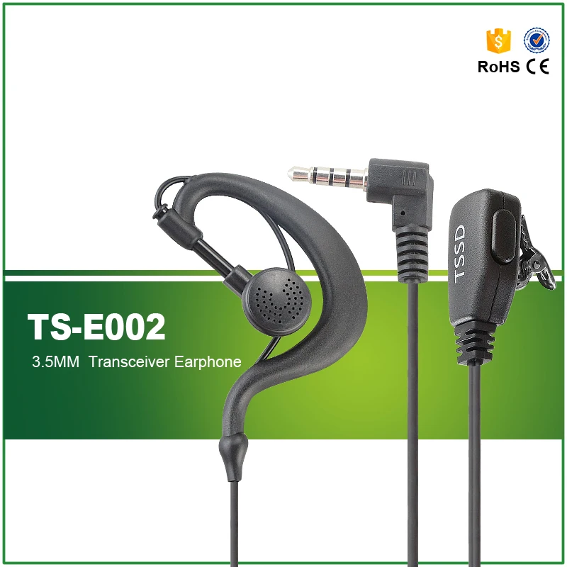 3.5mm 1pin Professional Earphone Two Way Radio Ear hook PTT Earpiecein
