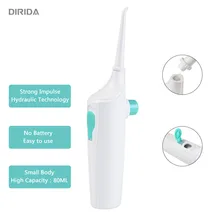 DIRIDA Портативный Стоматологический Ирригатор полости рта Флоссер водоструйный очиститель зубов зубная гигиена зубная нить Уход за полостью рта Отбеливание зубов 80 мл