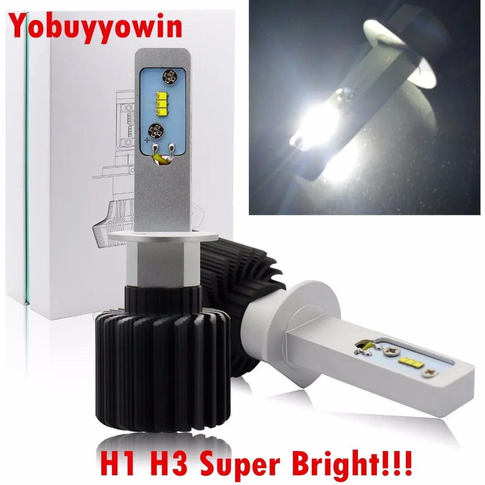 Free Shipping Pair 8000LM H1 H3 Auto Car LED Headlight Kit Car Driving