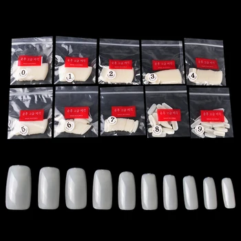 

500pcs/Pack White/Clear/Beige New Full Cover Natural False Nails Fake Nail Tips