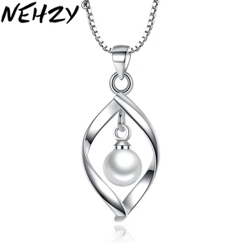 

NEHZY 925 sterling silver jewelry woman Necklace Pendant Model Rotary Pearl Pendant Simple Princess Cute Chain Length 45CM