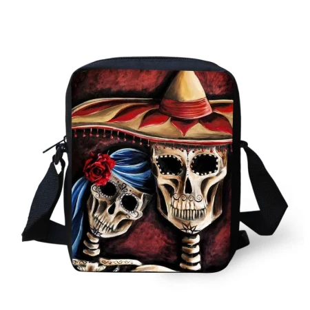 FORUDESIGNS/винтажная маленькая сумка-мессенджер, 3D Панк, череп, сумки на плечо для детей, школьная сумка для книг, женские сумки, мини сумка через плечо - Цвет: C638E