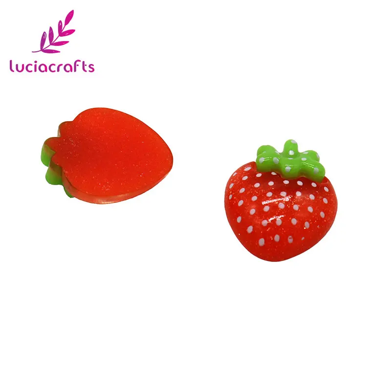Lucia Crafts 2/6/24 шт Клубника Смола Кабошон скрапбук DIY девушка аксессуары для волос