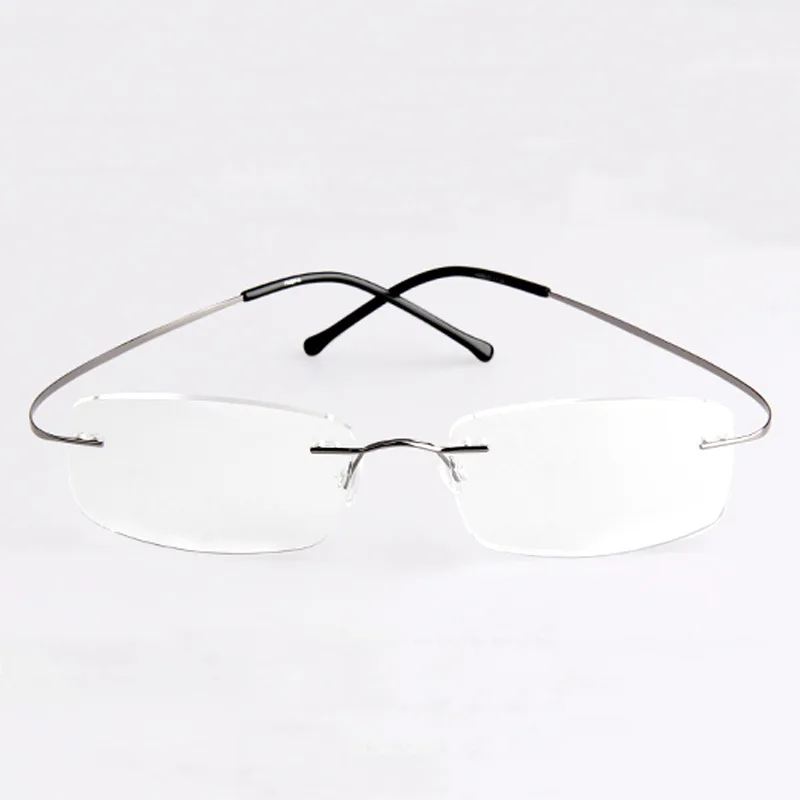 High Quality 9 Colors Unisex Ultra Light Titanium Alloy Rimless Reading Glasses Flexible