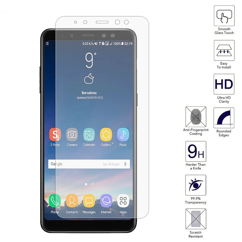 Высококачественное закаленное стекло 2.5D для Samsung Galaxy A5 A7 2018 A8 A8P защитная пленка