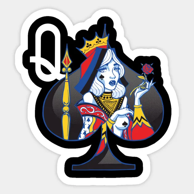 

1Pcs Queen of Spades Sticker For Laptop Car Skateboard Luggage Guitar Furnitur Sticker
