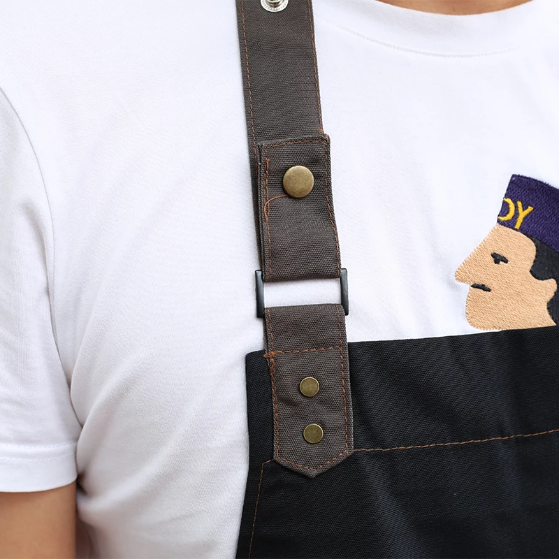 Cooking canvas Kitchen Apron For Woman Men Chef Cafe Shop BBQ Aprons Baking Restaurant Pinafore bib Direct Wholesale