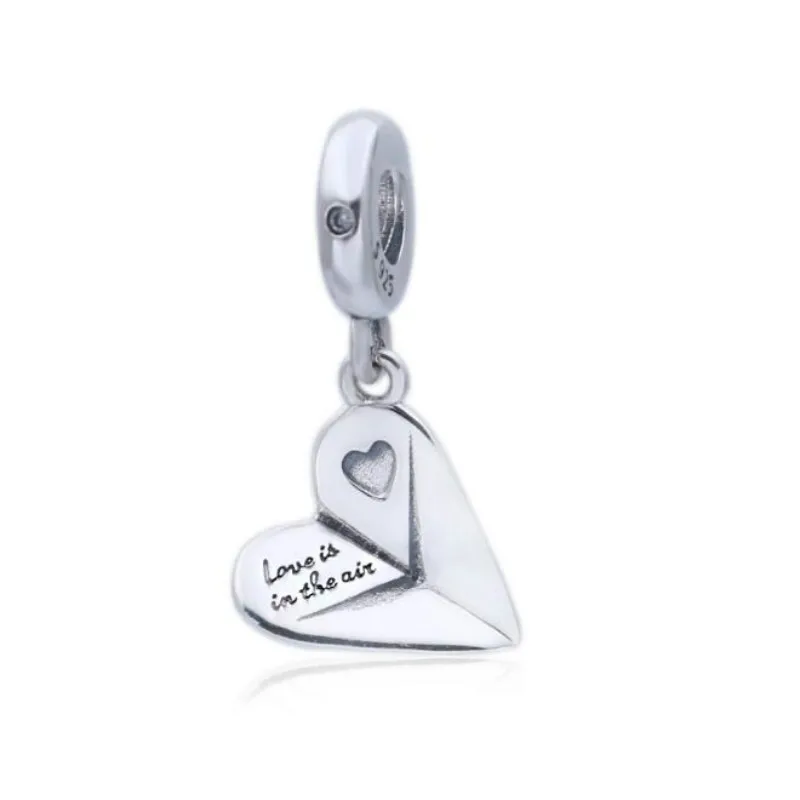 New S925 Silver Bracelet DIY Beads Accessories Heart Paper Embroidery Hangers Fits Pandora Jewelry making