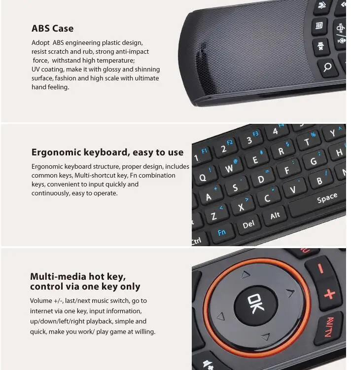 Everycom проектор аксессуар X6 Adroid пульт дистанционного управления многофункциональная ручка 2,4 Ghzi Беспроводная клавиатура для Android игры Черный Fly Air M