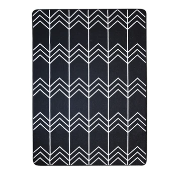 

European Simple Style Washable Non-slip Rug Black and White Striped Rectangle Carpet for Bedroom Living Room kitchen Area Rug