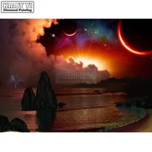 Полный Круглый Алмаз Картина 5d diy фото на заказ закат пейзаж 3D Вышивка крестом, мозаичный Декор LK1