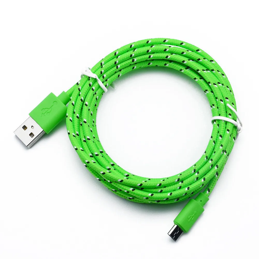 2 м Micro USB кабель-трос для синхронизации данных для сотового телефона Lightgreen micro USB кабель для синхронизации данных для samsung sony Moto htc Nokia# p4 - Цвет: Зеленый