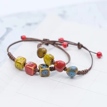 Женский керамический браслет из камня любви, Женский тканый браслет для пары, маленькие ювелирные изделия оптом#5347
