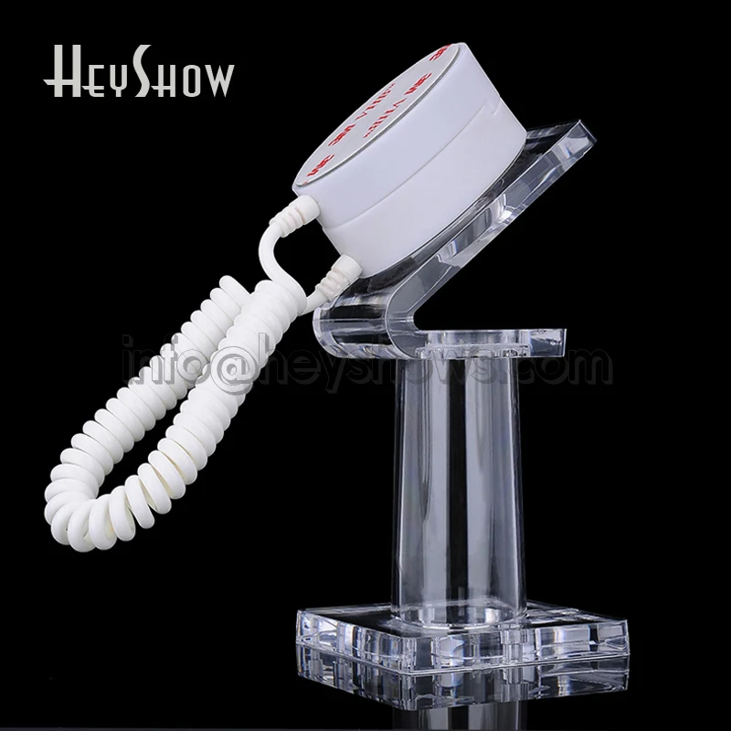 10 Pcs Acrylic Mobile Phone Security Display Stand Iphone Anti-Theft Holder With Retractable Device For Retail Shop Show 