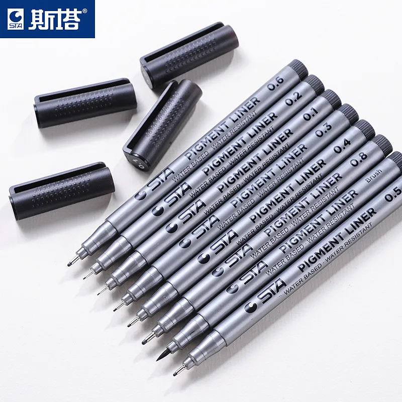 

Fineline Art Markers Pen for drawing writing travel sketching Waterproof 0.05 0.1 0.2 0.3 0.4 0.5 0.6 08 BR brush for Art supply