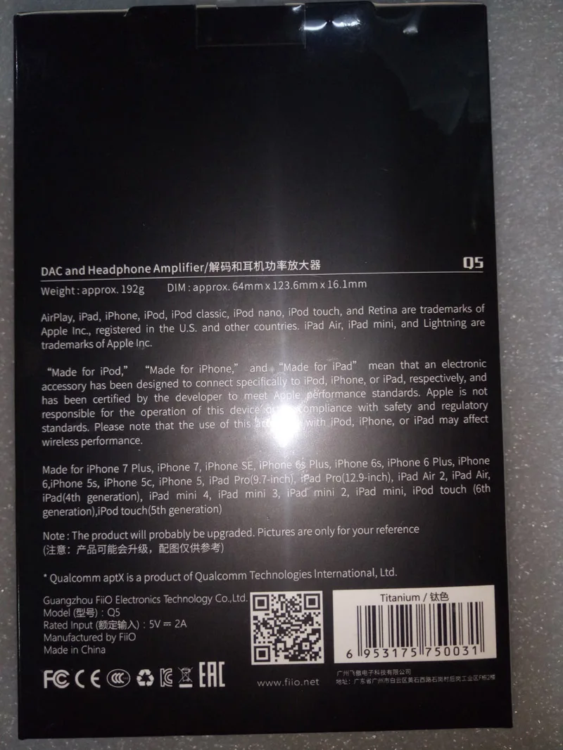 Рекомендуемый флагманский Bluetooth FIIO Q5 и DSD Портативный Hi Fi усилитель декодер MFi