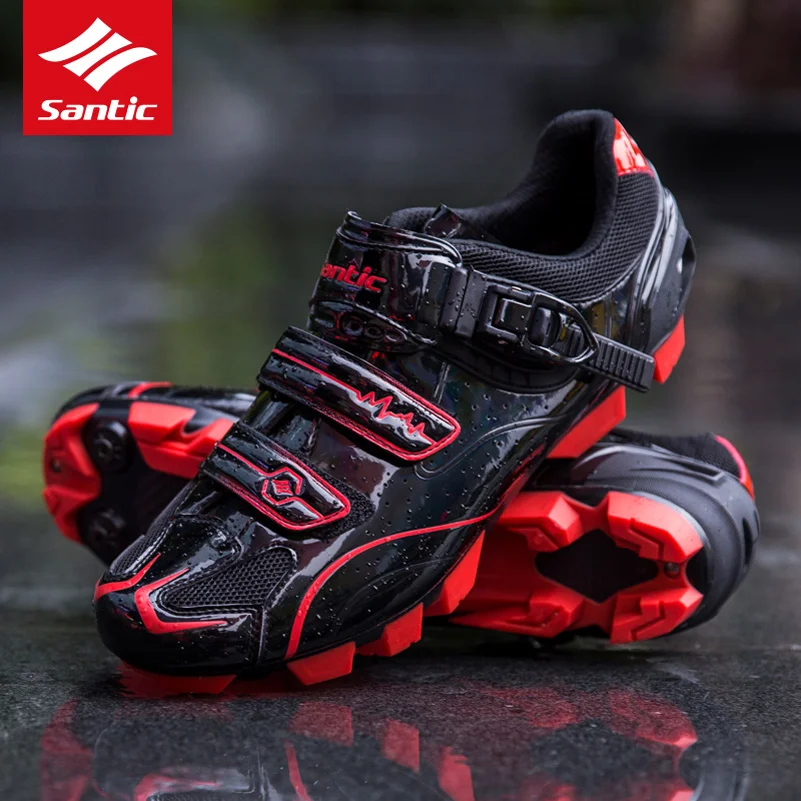 Santic MTB Cycling Shoes Men Pro Racing Mountain Bike Shoes PU & Nylon Breathable Auto-lock Bicycle Zapatillas Ciclismo